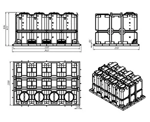 Кассета ЭкоПром ST 8000 л (4х2000) (Синий) 3